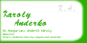 karoly anderko business card